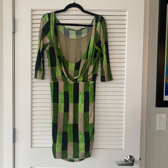 Tracy Reese x Anthropologie Abstract Half Sleeve Open Back Mini Dress, Size S - Picture 2 of 7